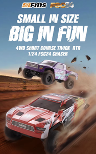 รถบรรทุกบังคับวิทยุ FMS FSC24 Chaser ขนาด 1/24 สำหรับวิ่งออฟโรดแบบ Short Course พร้อมระบบเกียร์สองสปีด มอเตอร์แบบ Brushed 370 พร้อมใช้งาน (RTR) - Product Image 6