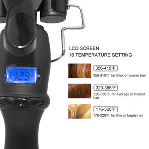 Varita de rizos de tres barril de pelo, <span class=keywords><strong>con</strong></span> pantalla LCD de temperatura, cerámica de 1 pulgada, turmalina, Triple barril, engarce de doble voltaje - Product Image 3