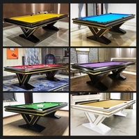 Table de billard professionnelle en ardoise de 8 pieds, personnalisée, avec pieds en V, nouveau design, cadre en bois massif, pour club et bar