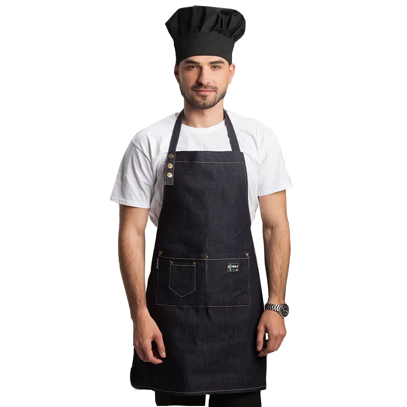 Delantal personalizado Delantal personalizado para chef Ajustable grande 1  tamaño para todos Delantal de poliésteralgodón con 2 bolsillos