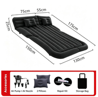 Matelas pneumatique gonflable pour voiture, lit de voyage pliable et portable pour siège arrière de berline, SUV et automobile