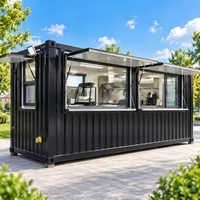 Restaurant modulaire préfabriqué en conteneur de 20 pieds à un étage, café portable, kiosque commercial extérieur éphémère
