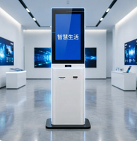 Terminal de distribution de billets en libre-service pour cinéma en zone scénique intérieure de 19 pouces, avec écran tactile vertical, paiement par code QR, machine tout-en-un