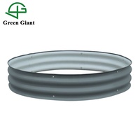Jardinage en gros 8 "de haut 42" de diamètre rond modulaire en métal ondulé Kit de lit de jardin surélevé aluzink boîte de jardinière galvanisée grise