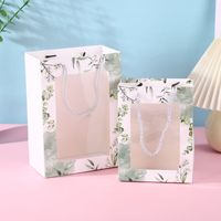 Tas Kertas Kustom Ivory Board High-End, Tas Bunga Segar Persegi Kreatif, Hadiah Ulang Tahun Liburan, Sablon