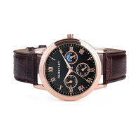 Montre à Quartz de luxe minimaliste pour hommes bracelet en cuir Ultra-mince diamètre du cadran 40mm montres décontractées d'affaires Reloj Hombre