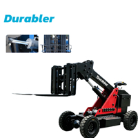Chariot élévateur électrique polyvalent durable, performance tout-terrain, bras télescopique, transpalette pour usage extérieur, batterie au plomb-acide