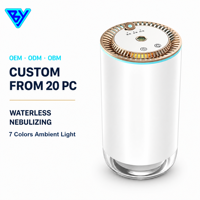 Diffuseur d'arômes portable électrique 50 ml OEM ODM avec logo personnalisé, alimenté par USB/batterie, pour voiture et maison, en aluminium, avec lumière LED tactile en forme d'étoile, vente en gros