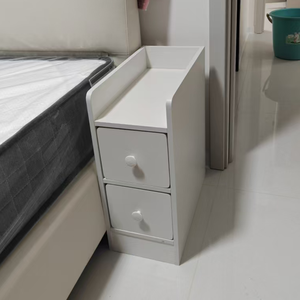 Mesa de Noche Multifuncional de Diseño Moderno Ultra Estrecha, Gabinete de Almacenamiento de Roble, Mueble de Dormitorio Fácil de Instalar - Product Image 6