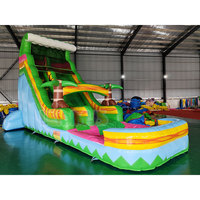 Toboggan aquatique gonflable commercial pour enfants avec piscine, équipement de jeu extérieur, château gonflable avec toboggan