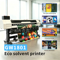 Nouvelle imprimante jet d'encre automatique 1800 mm (6 pieds) à solvant écologique pour l'impression d'étiquettes/bannières/cartes avec tête d'impression XP600