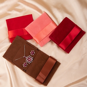 Bolsa de Almacenamiento de Joyas de Terciopelo de Alta Calidad, Plegable, Estilo Lazo, Venta al por Mayor de Bolsas de Empaque para Conjuntos de Joyería - Product Image 1