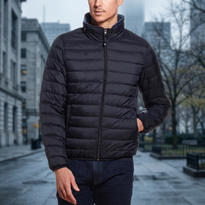 Outdoor Sporty Zipper Puffer Cold Resistant Men'<b>s</b> Winter Ultralight Warm Regular Down <b>Jacket</b> - Product Image 3