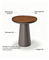 Table Ronde Moderne en Panneaux de Bois, Durable et Facile à Nettoyer, Idéale pour Chambre, Salon, Hôtel et Salle à Manger