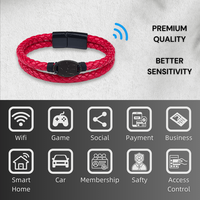 NFC Mode Coquille De Noix De Coco Bracelet En Cuir Boucle Magnétique 13.56MHZ RFID Contrôle D'accès Smart Hôtel Bracelet D'affaires OEM/ODM