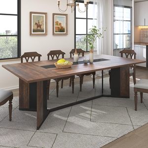 Mesa de Comedor Rectangular Moderna SENYU de Madera con Patas Metálicas para 6-8 Personas, Muebles para el Hogar, Diseño Estable - Product Image 1
