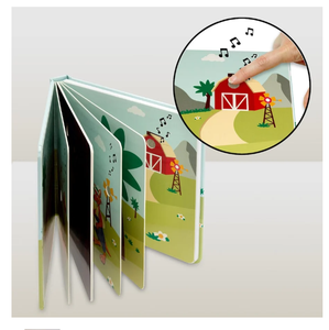 Livre sonore tactile pour enfants, livre éducatif musical sur le thème de la ferme avec des comptes en terne, pour tout-petits, OEM personnalisé - Product Image 4