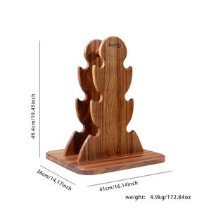 高級木製多層ダンベルラック、カスタムロゴ入り、持ち運び可能、安全な耐荷重性、ホームジム＆装飾アートに最適 - Product Image 3