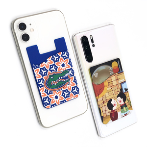 Portefeuille de téléphone à coller en silicone personnalisé Portefeuille de <span class=keywords><strong>carte</strong></span> de téléphone d'impression Portefeuille de téléphone en silicone de couleur bleu marine blanc rouge - Product Image 4
