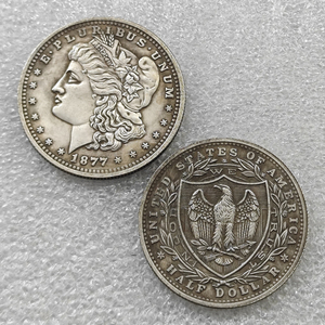 Pièces de monnaie commémoratives de style antique Morgan Half Dollar des États-Unis de 1877, cadeaux, décoration de la maison - Product Image 4