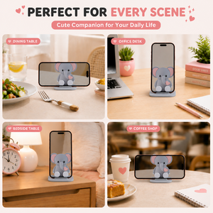 Benzersiz Sevimli Fil Masaüstü Telefon Standı Çift Yuvalı Masa Süsü PVC Karikatür Fil Telefon Tutucu Çocuklar Kızlar için Hediye Ofis - Product Image 5
