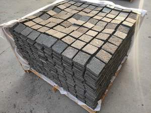 54x54cm pavés en pierre de granit noir absolu dessus flammé et côtés pavé en maille naturelle avec <span class=keywords><strong>prix</strong></span> bon marché pavé extérieur pierre naturelle - Product Image 2