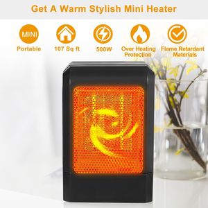 Chauffage portable en céramique PTC 500W avec ventilateur pour la maison, le bureau et l'utilisation sur bureau, avec protection contre la surchauffe - Product Image 5
