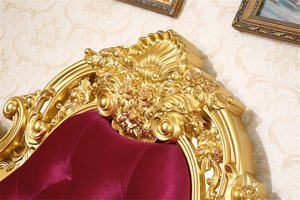 Ensemble de chambre à coucher d'hôtel maison d'hôtes de style américain meubles classiques ensemble de chambre à coucher en bois lit King Size table de nuit commode miroir GD14 - Product Image 4