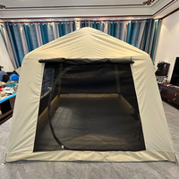 Tente Gonflable en Stock Immédiat pour 3-4 Personnes, Tente de Camping Portable, Protection Contre le Soleil et la Pluie, Tente de Camping Familiale