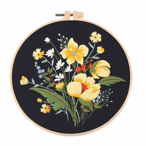 Kit Ponto Cruz Estampado Ponto Cruz Diy conjunto Bordado Starter Kit Conjunto Com Flores Plantas Padrão - Product Image 2