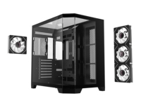 Gabinete de Computadora AntarcChill ATX Mid Tower, Diseño de Alto Flujo de Aire con Vidrio Templado Completo, Compatible con Radiadores Dobles