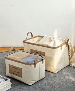 ตะกร้าเก็บของผ้า Natural Life พร้อมหูหิ้ว สำหรับจัดระเบียบตู้เสื้อผ้าในห้องนอน ดีไซน์ทันสมัยแบบมินิมอล ผ้าคุณภาพดี ทนทาน - Product Image 1