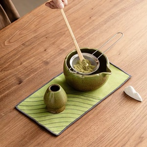 Ensemble de thé matcha, bol en céramique avec fouet en bambou, passoire en acier inoxydable, design Wabi Sabi pour la cérémonie du thé - Product Image 3