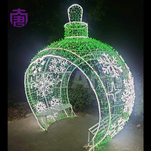 Giant LED Christmas Ornament Archway <b>Light</b> Installation for Commercial Outdoor Festival Decoration - Product Image 6