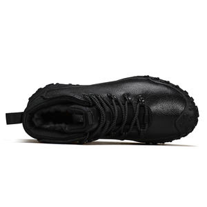 HUMTTO 82307 nouveauté hiver chaussures à coupe <span class=keywords><strong>haute</strong></span> en cuir de vache supérieure laine doublure chaude RB semelle extérieure résistant à l'usure chaussures de Stock en plein air - Product Image 3