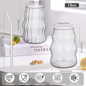 Vaso de Vidrio de Borosilicato de Pared Simple Personalizado, Soplado a Mano, para Café, con Diseño Ondulado, Apto para Alimentos, Libre de BPA, Apto para Lavavajillas - Product Image 2