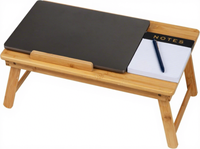 Support d'ordinateur portable pliable en bambou avec pieds repliables pour lit, table de travail inclinable, plateau de lit
