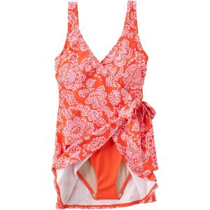 Minivestido de baño para mujer con lazo lateral, cuello en V, corte en A, de secado rápido, tejido, tipo pareo - Product Image 5
