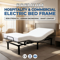 Cadre de lit électrique réglable sur mesure avec moteur silencieux et télécommande sans fil, matelas inclus, certifié CE ISO, idéal pour projets hôteliers de luxe