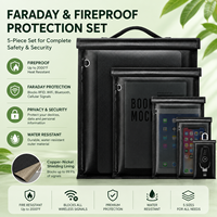 Ensemble de sacs Faraday à fermeture roulée en fibre de verre, étanche, anti-RFID, anti-ondes électromagnétiques, pochette antivol pour la protection de la vie privée