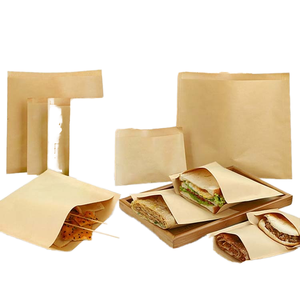Sacs à collation jetables en papier kraft de qualité alimentaire, résistants à la graisse, pour pain, gâteaux, salades, avec impression offset et logo personnalisé - Product Image 1
