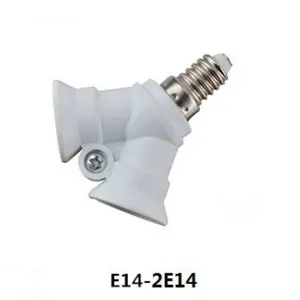 E14 to 2 E14 Base LED Light Lamp Holder Bulbs Socket Adapter Converter