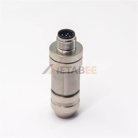 Conector M12 con Código A, Macho y Hembra, con Bloqueo, para Sensor, Recto y Angular, IP67, Circular, Código D, 4 y 5 Pines