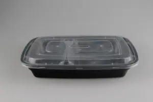 Scatola piegata per imballaggio alimentare in plastica di buona qualità della fabbrica della cina scatola per alimenti rettangolare in plastica usa e getta da 750ml