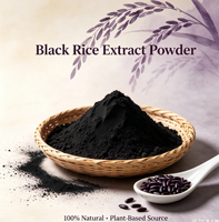 Poudre d'extrait de riz noir naturel de qualité alimentaire, pigment hydrosoluble, étiquette claire, pour boissons, confiseries, produits laitiers, bouteille, fût