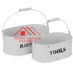 แคดดี้เหล็กเคลือบสีขาวดีไซน์แฮนด์เมดสำหรับวางเครื่องใช้ในครัว - Product Image 5