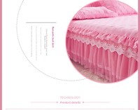 Ensemble de couvre-lit romantique rose princesse en dentelle orange matelassée en coton biologique de style coréen