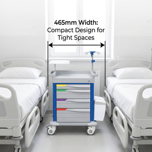 Troli Medis C-036A-14500 Peralatan Rumah Sakit Gerobak Darurat dengan Rak <span class=keywords><strong>Defibrillator</strong></span> Laci Bahan Logam dan Plastik - Product Image 5