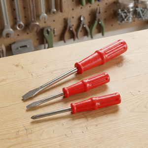 Ensemble de tournevis DK-428 3 pièces |   Jeu de tournevis à lame en acier avec poignée rouge, kit d'outils ménagers, 3 pièces - Product Image 5