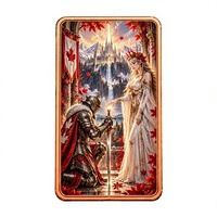 Canada Maple Leaf Fantasy Goddess Warrior 1 oz Barre Rectangulaire en Cuivre Pur Souvenir Impression UV Couleur Personnalisée OEM Vente en Gros